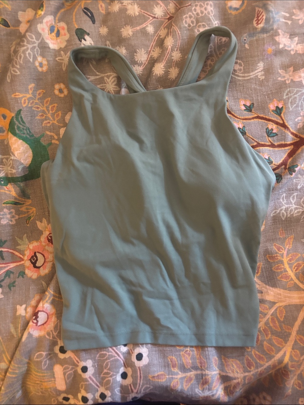 Athleta High-Neck Racerback Tank Top in Teal
